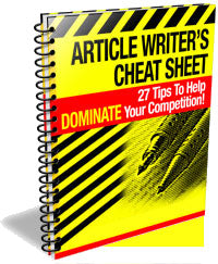 Article Writers Cheat Sheet eBook