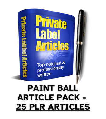Paint Ball PLR Article Pack - 25 PLR Articles